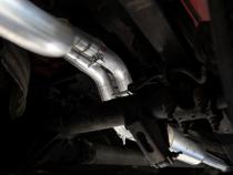 2019-Up Silverado/Sierra 1500 2.7L Armor BLK, Aluminized Steel 3 Inch Cat-Back, 2.5 Inch Dual Split Rear Exit MBRP