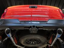 2019-Up Silverado/Sierra 1500 2.7L Armor BLK, Aluminized Steel 3 Inch Cat-Back, 2.5 Inch Dual Split Rear Exit MBRP