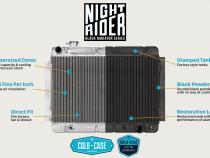 71-73 Ford Mustang Automatic Aluminum Radiator Black Night Rider Series Cold Case Radiators